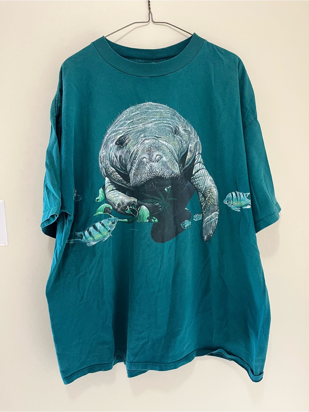 Vintage 1995 Habitat Manatee T-Shirt XXL - Single Stitch Double Sided Nature Tee
